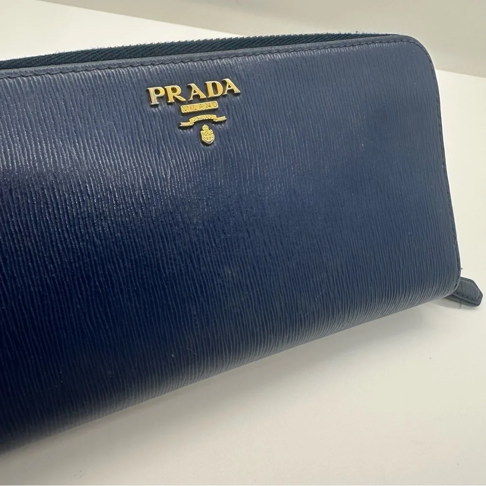 Prada | Vitello Move Saffiano Leather Gold Hardware Long Continental Wallet